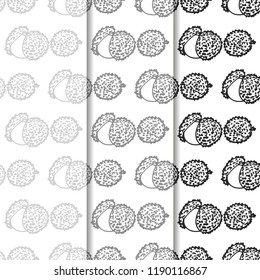Lychee tropical fruits seamless pattern
