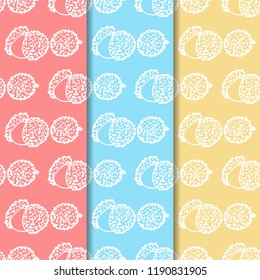 Lychee tropical fruits seamless pattern
