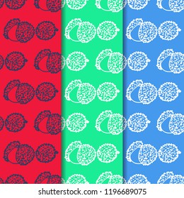 Lychee tropical fruits seamless pattern