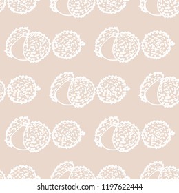 Lychee tropical fruits seamless pattern