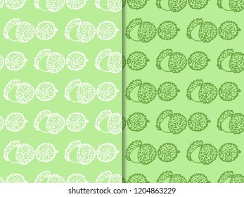 Lychee tropical fruits seamless pattern