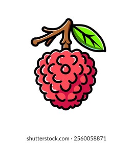 lychee vector design illustration, lychee icon, lychee logo, lychee fruit, great as a sticker.