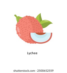 Lychee Vector Flat Icon Design illustration Symbol on White background EPS 10 File