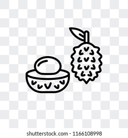 Lychee vector icon isolated on transparent background, Lychee logo concept