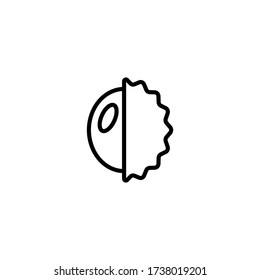 Lychee vector icon in linear, outline icon isolated on white background