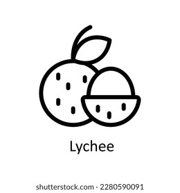 Lychee Vector   outline Icons. Simple stock illustration stock