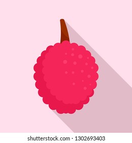 Lychees fruit icon. Flat illustration of lychees fruit vector icon for web design