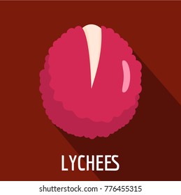 Lychees icon. Flat illustration of lychees vector icon for web