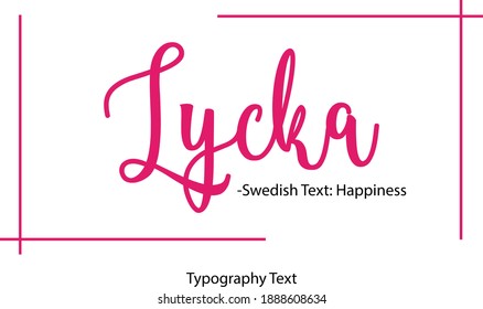 Texto Lycka-sueco, caligrafía cursiva de la felicidad Textos 