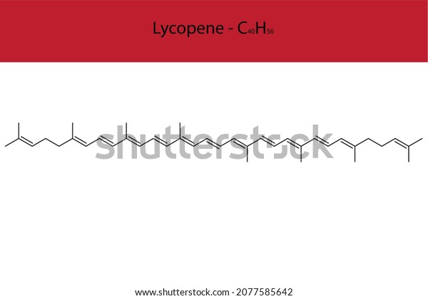 Lycopene Skeletal Structure Molecular Formula Organic Stock Vector ...