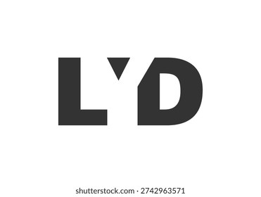 LYD logo design. Initial letter L Y D bold font style for tech startups, consulting, corporate branding. Creative company name, headlines typography identity, trendy logotype. Vector illustration.