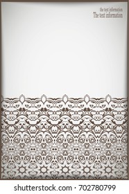 lyer holiday card, frame for congratulations on your wedding, Valentine's day, birthday, invitation, gratitude, celebration, Declaration of love. Vector brown, gold background with a mandala. eps10
