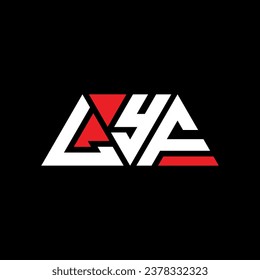 LYF triangle letter logo design with triangle shape. LYF triangle logo design monogram. LYF triangle vector logo template with red color. LYF triangular logo Simple, Elegant, and Luxurious design.