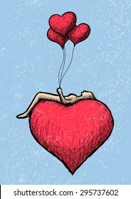 lying above the heart