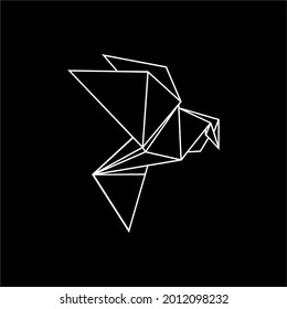 Ilustración poligonal de pájaro para logotipo o elemento de diseño gráfico. Ilustración vectorial