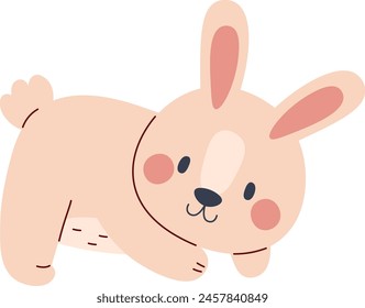 Lying Bunny Animal Vector Illustration