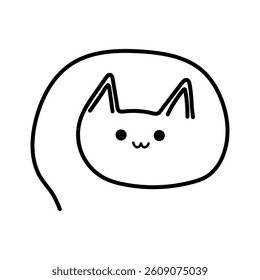 lying cat icon on white background