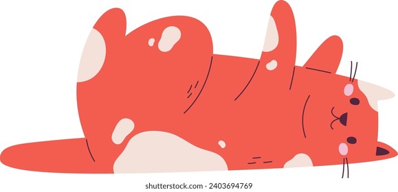 Lying Cat Pet Vector Illustration