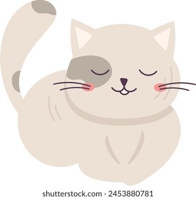 Lying Cat Pet Vector Illustration