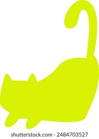 Ilustración vectorial de silueta de gato tumbado