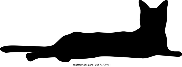 Lying Cat vector icon. Cat silhouette symbol. Linear style sign for mobile concept and web design. Cat symbol logo illustration. vector graphics - Vector.