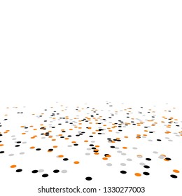 Lying Confetti Background With Black, Orange And White Confetti For Halloween Layouts