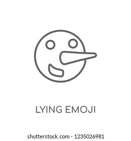 Lying emoji linear icon. Modern outline Lying emoji logo concept on white background from Emoji collection. Suitable for use on web apps, mobile apps and print media.