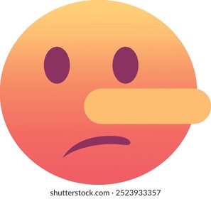 Ícone de emoji de rosto mentiroso. Cores modernas, elemento popular para mídias sociais e designs digitais. Emoticon, elemento isolado.