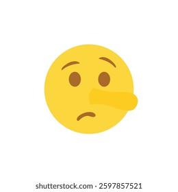 Lying face emoji pinocchio vector long nose illustration