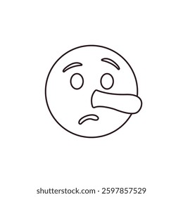 Lying face emoji pinocchio vector long nose illustration