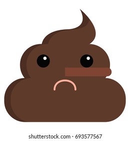 Lying Face stinky poop shit emoji flat icon, vector sign, colorful pictogram isolated on white. Symbol, logo illustration. Flat style design