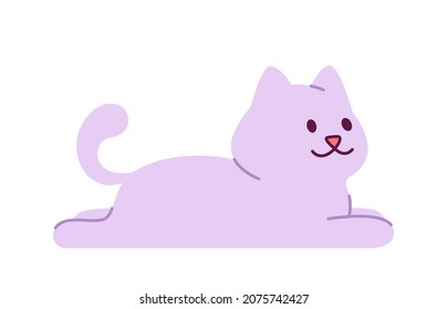 El lindo gato mentiroso con patas extendidas ilustraciones vectoriales