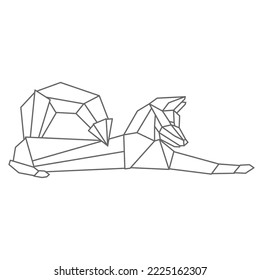 El zorro gracioso. Animal salvaje geométrico lineal. Resumen de ilustración minimalista. Clipart moderno y elegante para el diseño de productos de marca. Elemento aislado para pegatina, impresión de ropa, tarjeta de saludo.