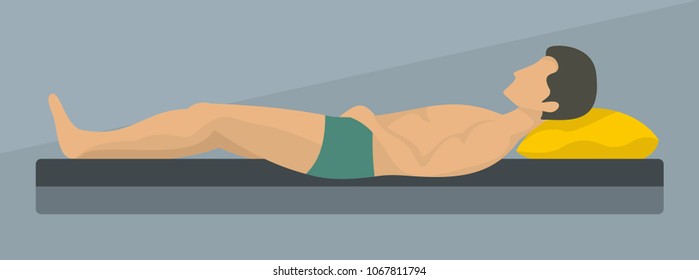 Lying human banner. Flat illustration of lying human vector banner for web