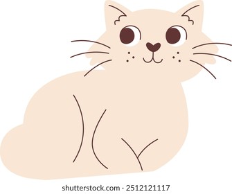 Lying Kitten Pet Vector Illustration