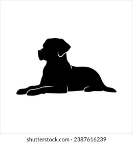 Lying Labrador Retriever vector silhouette