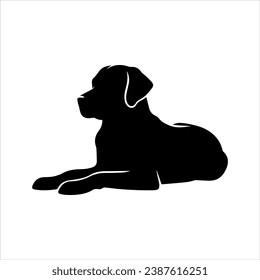 Silhouette vectorial Labrador Recuperador Lying