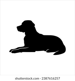 Silhouette vectorial Labrador Recuperador Lying