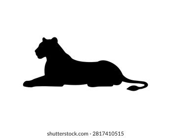 Lying Lioness Simple Icon Animal Silhouette