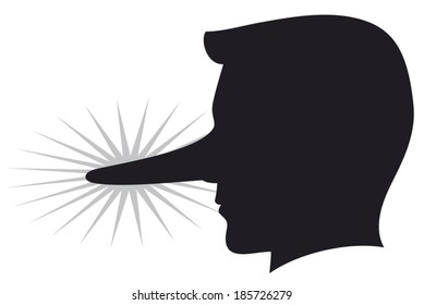 lying man with long nose 