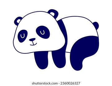 Lying Panda Animal Vector Illustration