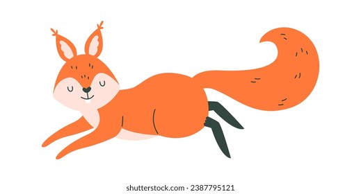 Lying Squirrel Animal Vector Illustration