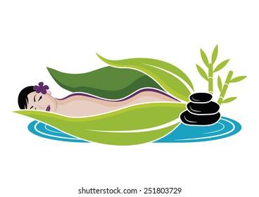 Lying woman during massage