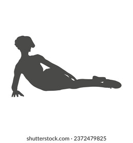 Lying woman. Sport girl illustration. Young woman silhouette
