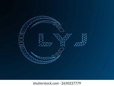 LYJ bajo diseño de Vector de logotipo de letra polivinílica. LYJ diseño de logotipo de poliéster inferior. Logotipo de poliéster bajo.