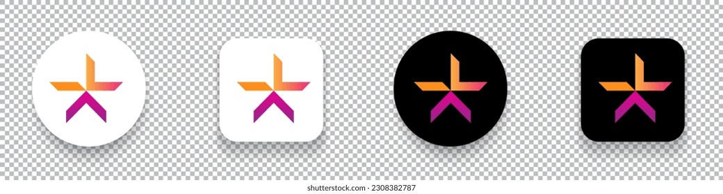 Lykke (LKK) crypto currency logo symbol set isolated on transparent background vector