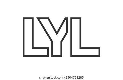 LYL Logo Design-Vorlage mit starkem und modernem fett Text. Ursprünglicher Vektor-Logotyp mit einfacher und minimaler Typografie. Trendy Unternehmensidentität ideal für Unternehmen Markenpräsenz.