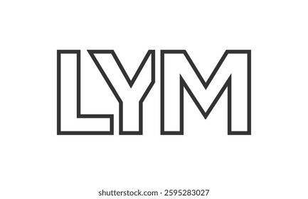 LYM logo design template with strong and modern bold text. Initial based vector logotype featuring simple and minimal typography. Trendy company identity ideal for businesses brand presence.