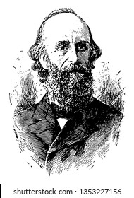Lyman Abbott 1835 to 1922 he was an American author editor and Congregationalist theologian vintage line drawing or engraving illustration