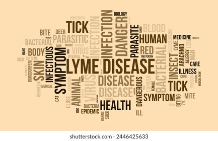 Lyme Disease word cloud template. Health and Medical awareness concept vector background.